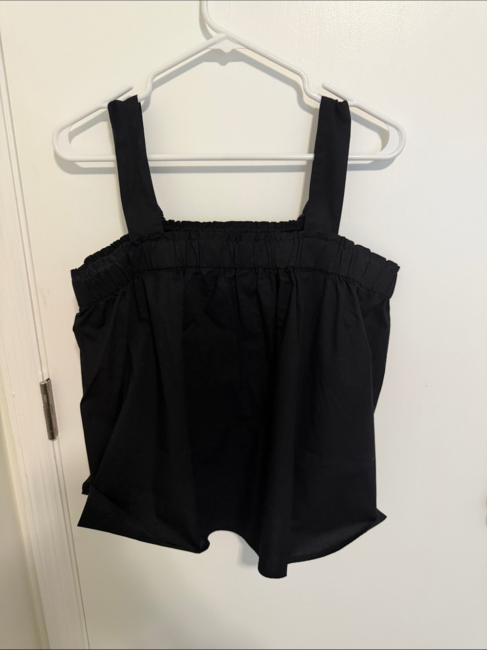 GAP Black Smocked Square-Neck Tank - Women's